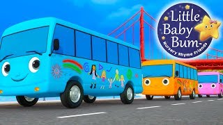 Ten Little Buses  Nursery Rhymes for Babies by LittleBabyBum  ABCs and 123s [upl. by Skolnik]