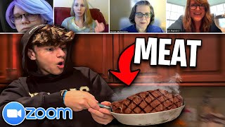 Cooking MEAT In VEGAN Zoom Classes [upl. by Einnaj]