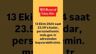 MSB subay alımı ✅ subay tsk kpss msü memur kpss2024 [upl. by Suivatna285]