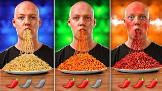 Spicy vs Spicier vs Spiciest Instant Noodles by VANZAI [upl. by Adnarrim]