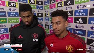 quotThe lads played with a lot of energy amp excitementquot Rashford amp Lingard speak after Man Utds 51 win [upl. by Irrej]