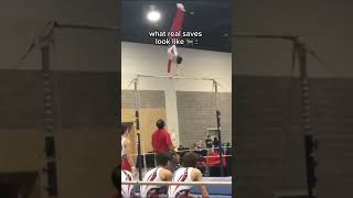 spotters are the goats 🐐gymnastics fail fails [upl. by Strickler]