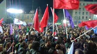 quotBella ciaoquot during the historical rally after leftwing Syriza won elections I 25 Jan 2015 [upl. by Assej912]