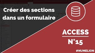 Tutoriel et cours Access n° 15  Créer des sections dans un formulaire [upl. by Lillith]