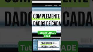 Tutorial ENADE 2024 enade inep 2024 [upl. by Enirod]