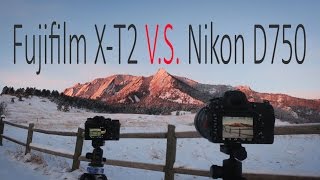 Fujifilm XT2 vs Nikon D750  Compare image quality at lowest ISO for landscape photography [upl. by Lunneta374]