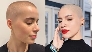 Headshave Buzzcut Girl Women Headshave Long To Short Haircut Women Girl Buzz Cut [upl. by Marlee]