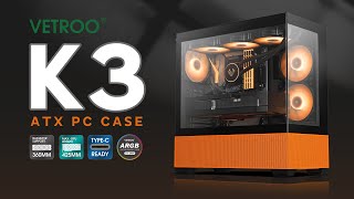 Vetroo K3 ATX PC Case Pumpkin amp Black [upl. by Maddie]