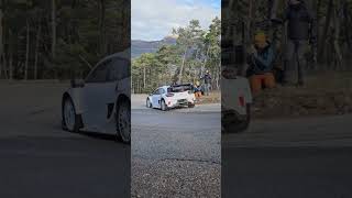 Difficult turn Adrien Fourmaux test rallye Monte carlo 2024 [upl. by Aynatan]