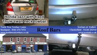 Honda Jazz car with fixed Thule towbar HD [upl. by Goldsmith]