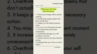 8 Reasons To Stop Overthinking  Take Action lifelessons mindset selfimprovement success action [upl. by Noreen]