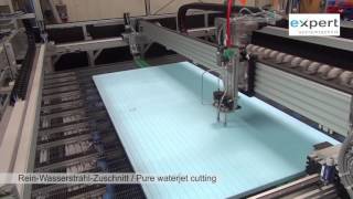 PolystyrolPlatten schneiden mit WasserstrahlCutter  Polystyrene mats cutting with Waterjet cutter [upl. by Dulcie]