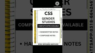 CSS gender studies test preparation 2024 CSS gender studies past papers [upl. by Magnusson]