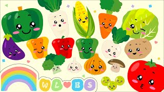 Baby Sensory Video  High Contrast Vegetables  Happy Calm Funky BGM [upl. by Pelletier]