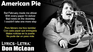 Don McLean  American Pie Lyrics SpanishEnglish EspañolInglés [upl. by Remos34]