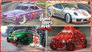 Rare Christmas Vehicles Liveries amp How To UNLOCK Them in GTA 5 Online Winter DLC Festive Content [upl. by Huoh495]