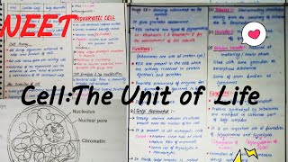 CellThe Unit Of Life Handwritten NotesNEET 202526  Detailed NCERT Based Notes [upl. by Guerra]