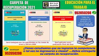 CARPETA DE RECUPERACIÓN EPT DESIGN THINKING PARA ENERO  FEBRERO 2022  1° A 4° GRADO [upl. by Chick]