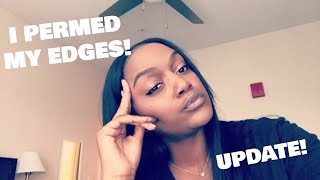 Natural Hair  I PERMED MY EDGES UPDATE [upl. by Armitage]