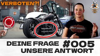 KLAPPENAUSPUFF auf einer Harley Davidson ILLEGAL  Deine Frage  Unsere Antwort 005 [upl. by Ynamrej283]