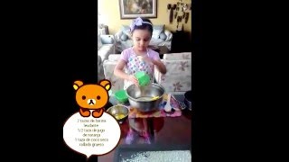 Receta fácil sin batidora torta de coco y naranja para niños [upl. by Elana]