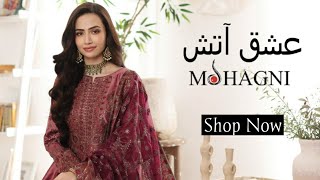 Mohagni Ishq Aatish Formal Collection  Mohagni unstitched festive collection 2023  Sana Javed [upl. by Gnex]