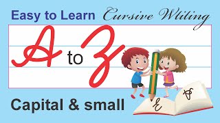 Cursive Writing for children  Cursive Capital amp small alphabet  Learning Booster  Write A to Z [upl. by Auqinaj]