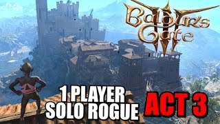 🔴 Baldurs Gate 3  1 Player Solo Rogue Act 3 [upl. by Vaientina]