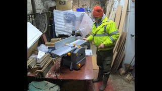 Titan TTB579PLN 204mm electric planer thicknesser 230v unboxing setup and demo [upl. by Aniretak]