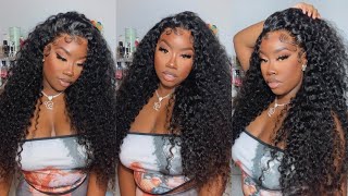 Ashimary Hair New Invisible Strap Curly 360 Lace Wig Install [upl. by Nosde]