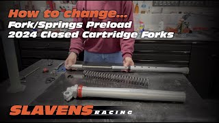 Howto Change Springs  Spring Preload on 2024 WP XACT Closed Cartridge Forks [upl. by Nipahc]