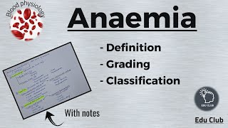 Anemia  Definition  Classification  Grading  Anaemia  Blood Physiology [upl. by Nelie673]