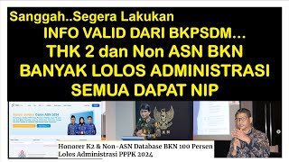 BANYAK MS THK2 DAN NON ASN DATA BASE BKN LOLOS SELEKSI ADMINISTRASI PPPK 2024 TMS  SANGGAH [upl. by Wilona]