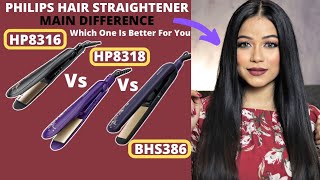 Difference Between Philips KeraShine HP8318  HP8316 and BHS386 Hair Straightener [upl. by Yanej56]