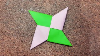 How To Make a Paper Ninja Star Shuriken  No Glue no Scissors [upl. by Leuqcar]