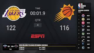 Los Angeles Lakers  Phoenix Suns Live Scoreboard [upl. by Obie820]