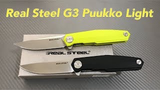 Real Steel G3 Puukko Light Liner Lock Knife G10 scales [upl. by Nirrep790]