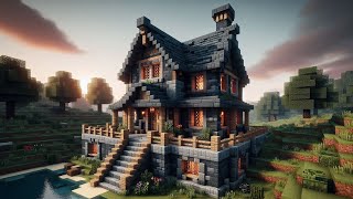 Minecraft BLACKSTONE HOUSE Building Ideas  How to Build [upl. by Leunamnauj]