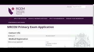 StepbyStep How to Apply for MRCEM Primary Exam  In English [upl. by Hardie]