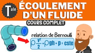 Ecoulement dun fluide  relation de Bernoulli  conservation débit volumique  physique chimie spé [upl. by Saretta]