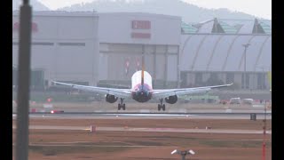 Crosswind LANDINGS CRAB LANDING during STORM Incheon Airport 4K [upl. by Adnahsor449]