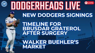 DodgerHeads Live Brusdar Graterols surgery Walker Buehler updates amp Dodgers new signings [upl. by Bove832]