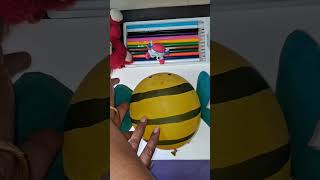 Easy craft with ballooneasy balloon crafteasy honey bee craftreelsartandcraft craftcraftlovers [upl. by Lonee]