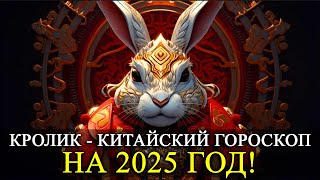 КРОЛИК  2025 ГОД КИТАЙСКИЙ ГОРОСКОП ЛЮБОВЬФИНАНСЫЗДОРОВЬЕРЕКОМЕНДАЦИИ [upl. by Aerdnas]