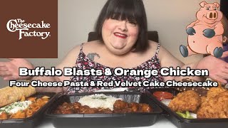 Cheesecake Factory Orange Chicken  Red Velvet Cake Cheesecake  Buffalo Blasts amp Four Cheese Pasta [upl. by Ettenajna]