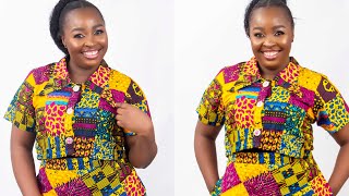 How to make a Simple COLLARED CROP BLOUSE [upl. by Eikceb941]