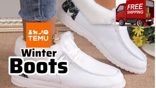 Winter boots thermal winter ankle boots temu winterboots wintercollection giftideas [upl. by Kenn]