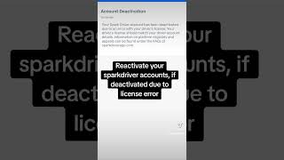 How to reactivate spark driver reactivate sparkdriver walmartspark sparkdriverdeactivated [upl. by Qooraf]