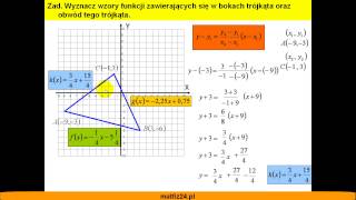 Wyznacz wzory funkcji liniowych  Zadanie  Matfiz24pl [upl. by Anitnamaid431]