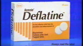 Rennie Deflatine advert  20th November 1998 British television commercial [upl. by Aidin]